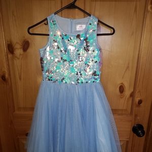 NWT Justice dress girls size 8 Mermaid sequins blue 💙